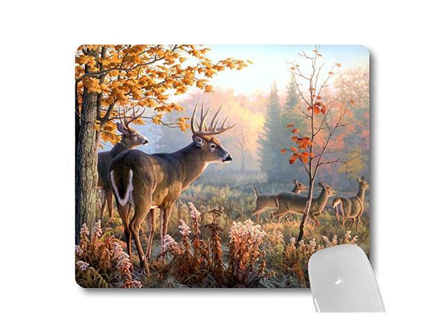 Autumn Nature Wildlife Animal Deers Hunting Season Mouse Pad Autumn Forest Deer Mouse Pads Cute Mat