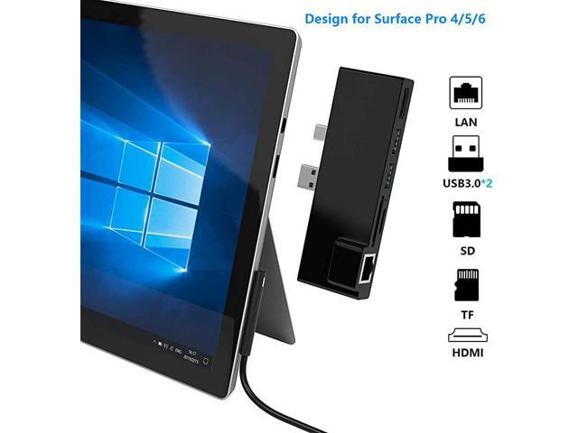Dock for Surface Pro 456 USB Hub Docking Station with 1000M Ethernet Port 4K HDMI 2 x USB 30 Ports SDMicro SD Card ReaderLAN Adapter for The