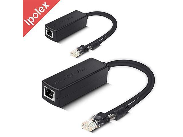 2Pack Active PoE Power Over ethernet Splitter Adapter 48V to 12V IEEE 8023af Compliant 10100Mbps PoE Splitter with 12V Output for Surveillance Camera