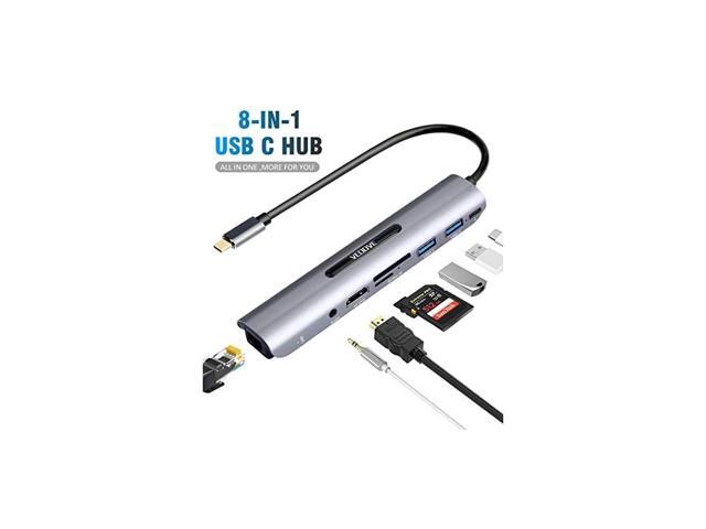 C Hub Ethernet HDMI Adapter MacBook Pro C Dongle Hub8in1CHubHDMIAudioSDCard Readers 87W PD Compatible for Samsung DexNintendo and Type C