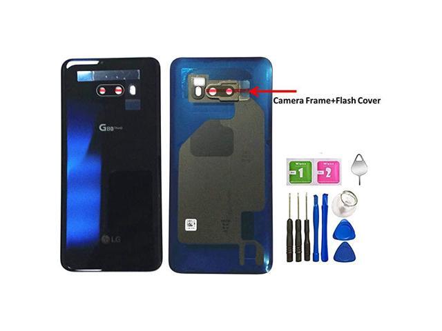 LG G8X Back Glass Replacement WCamera Frame Parts LG G8X ThinQ LMG850QM G850UM Back Cover Housing Door with Tool and Tape Black Back Glass+ Camera