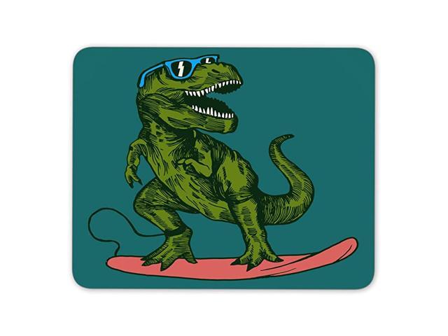 Happy Dinosaur Surfer Wearing Sunglasses Drawing Mouse pad Gaming Mouse pad mice pad Mouse pad The Office mat Mousepad Nonslip Rubber Backing