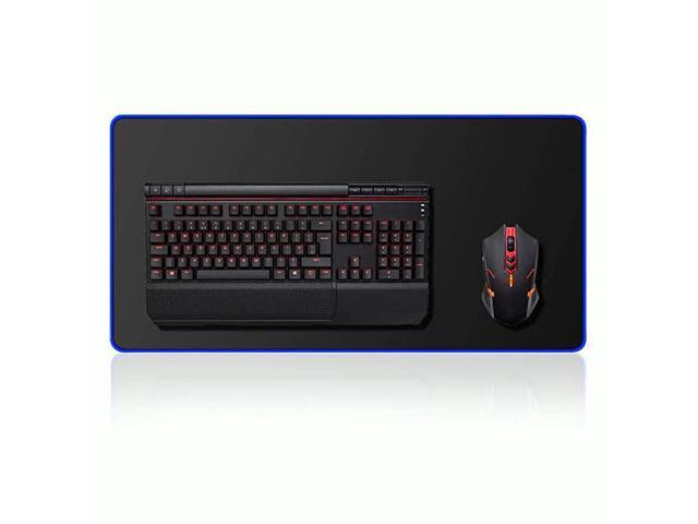 NonSlip Wide Long Extended Gaming Large Mouse and Keyboard Pad Stitched Edges for 2018 Blue