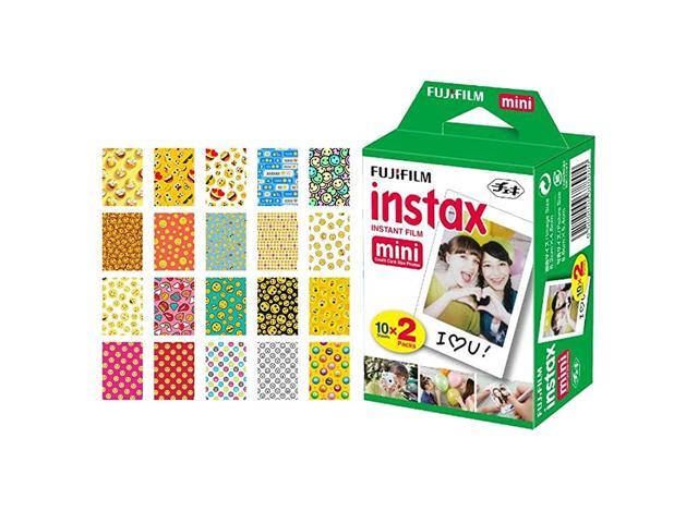 instax Mini Instant Film 20 Exposures + 20 Sticker Frames for Fuji Instax Prints Emoji