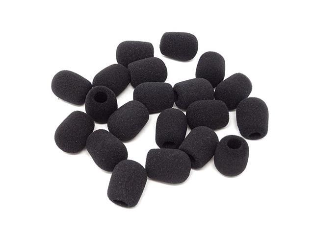20PCS 30x20mm Black Mini Lapel Headset Microphone Windscreen Foam Cover