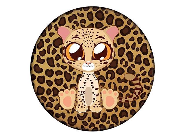 Mouse PadNonSlip Rubber Base Mousepad with Stitched Edge Anti Slip Rubber Round Mousepads for Working and Gaming Lovely Leopard