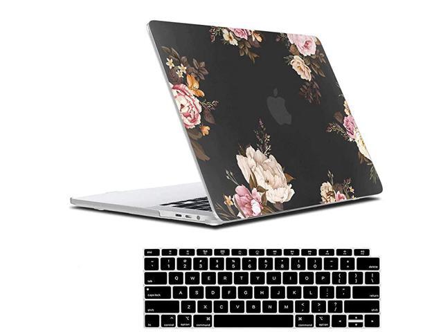 Floral Case Compatible with MacBook Air 13 Inch Roses Case 2020 2019 2018 Release A2337 M1 A2179 A1932 Black New Hard Shell Case Retina Display