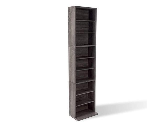 Herrin Storage Cabinet Holds 261CDs 114DVDs 132 Games PN74736264 in Textured Charcoal Gray