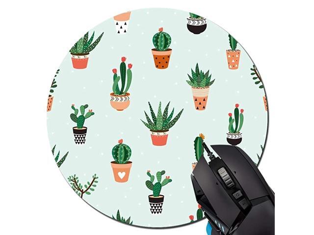 Mouse PadLovely Cactus Pattern Round Mouse Pad NonSlip Rubber Mousepad Office Accessories Desk Decor Mouse Pads for Computers Laptop