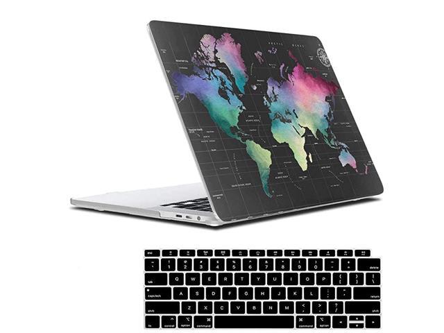 MacBook Air 13 Inch Black Case 2020 2019 2018 Release A2337 M1 A2179 A1932 World Maps Soft Hard Shell Case Retina Display Fits Touch ID with