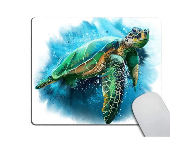 Gaming Mouse Pad CustomBig Sea Turtle Watercolor NonSlip Rubber Comfortable Customized Computer Mouse Pad 95 X 79 Inch 240mmX200mmX3mm