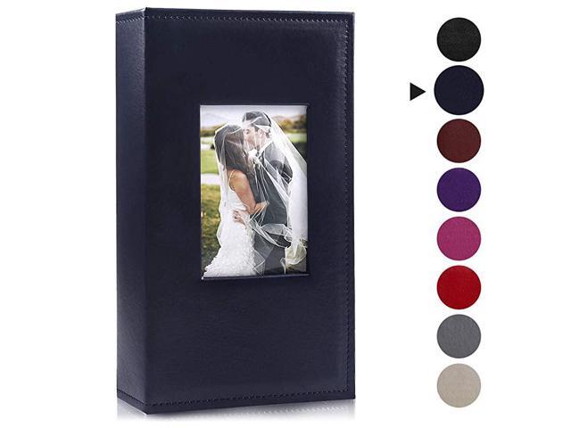 Photo Album 4x6 300 Pockets Black Premium Leather Cover 4x6 Photo Sleeves Baby Boy Girl Family Small Photo Albums Memo Slot Wedding Anniversary