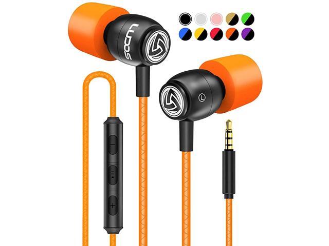 Clamor Wired Earbuds in Ear Headphones with Microphone Earphones with Mic and Volume Control Memory Foam Reinforced Cable Bass Compatible with