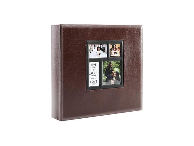 Photo Album Self Adhesive Sticky Photo Picture Albums RingBinder with Leather Cover and Magnetic Refillable Pages Holds 3x5 4x6 5x7 6x8 8x10 Photos