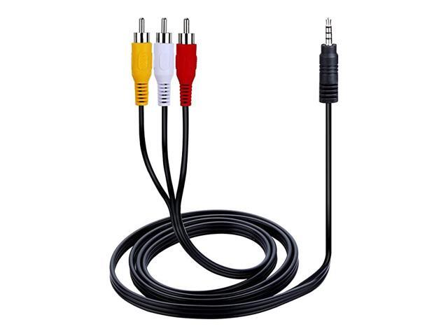 35mm to 3 RCA Male Plug to RCA Stereo Audio Video Male AUX Cable 5FT Cord