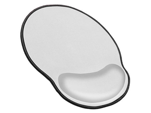Mouse Pad with Wrist Rest Support Stitched Edges Durable Ergonomic Gaming Mousepad White with Black Edges