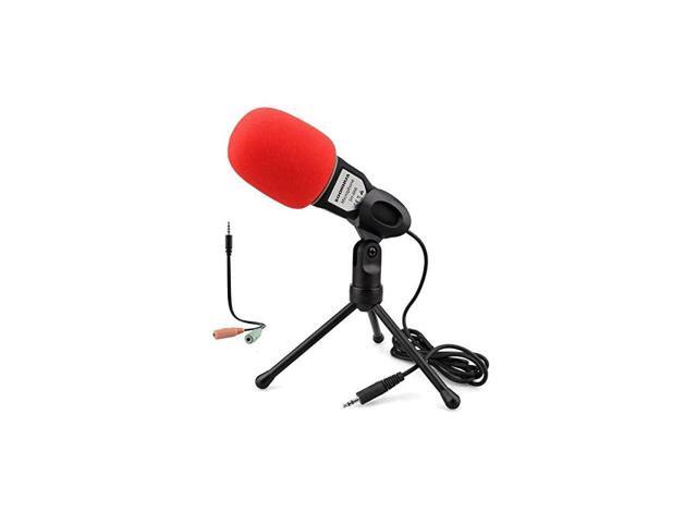 Condenser MicrophoneComputer Microphone 35MM Plug and Play Omnidirectional Mic with Desktop Stand for GamingYouTube VideoRecording PodcastStudiofor