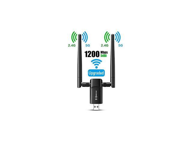 USB WiFi Adapter for PC 80211AC 1200Mbps Dual 5Dbi Antennas 5G24G WiFi USB for PC Desktop Laptop MAC Windows 108817VistaXPMac1061013 WiFi USB