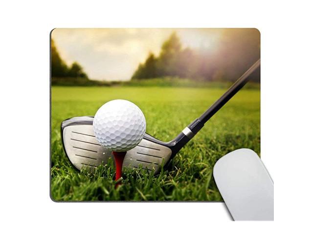 Customized Rectangle NonSlip Rubber Mousepad Gaming Mouse Pad Golf Course Golf Club and Ball