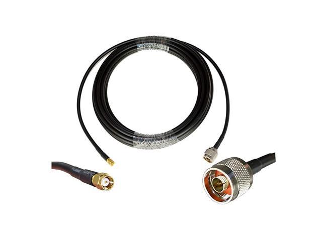 10 ft LowLoss Coax Extension Cable 50 Ohm SMA Male to N Male for 3G4GLTEHamADSBGPSRF Radio to Antenna or Lightning Arrester Use Not for TV or WiFi