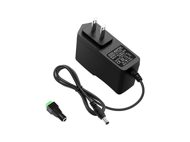 DC 12V 1A Power Supply 1000mA 12W ACDC Adapter 100~240V AC to DC 12 Volt 1 Amp 06A Converter with 55 x 25mm 21mm Plug for LED Strip Light CCTV