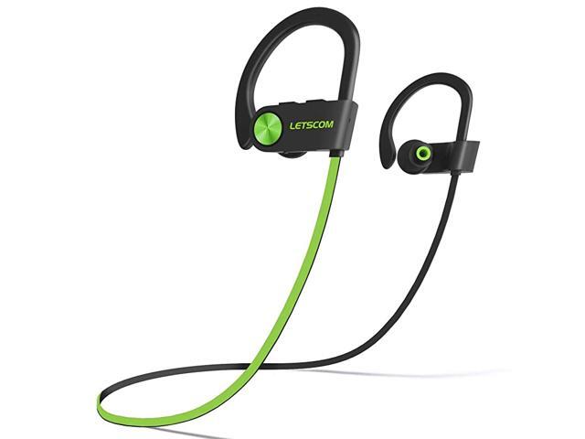 Bluetooth Headphones V50 IPX7 Waterproof Wireless Sport Earphones HiFi Bass Stereo Sweatproof Earbuds WMic Noise Cancelling Headset for Workout
