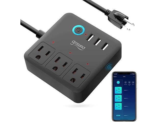 Smart Power Strip Work with Alexa Google Home Smart Plug Mini WiFi Outlets Surge Protector with 3 USB 3 Charging Port for Cruise Ship Travel Multi