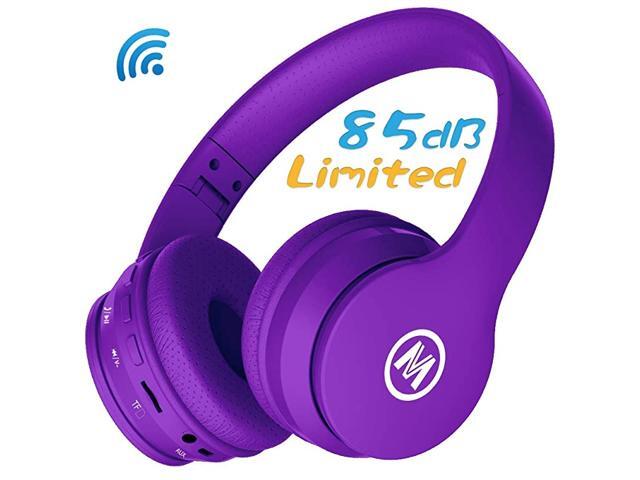 Volume Limited 85dB Kids Headphone Bluetooth Wireless Over Ear Foldable Stereo Sound Noise Protection Headset with AUX 35mm Cord Microphone for