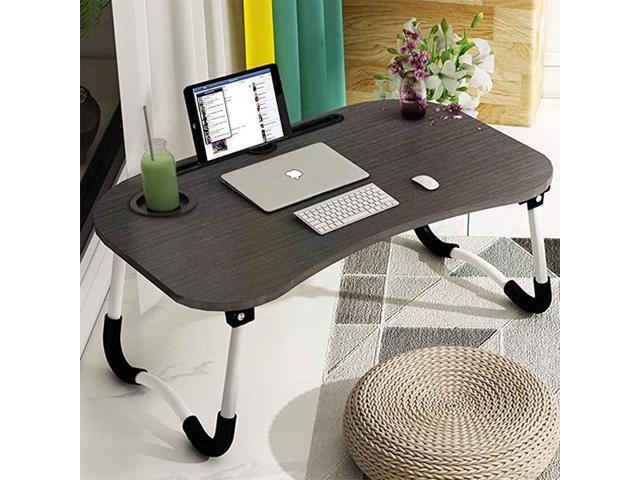 Laptop Desk Portable Laptop Bed Tray Table Notebook Stand Reading Holder with Foldable Legs Cup Slot for Eating Breakfast Reading Book Watching