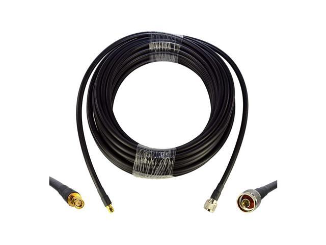 50 ft LowLoss Coax Extension Cable 50 Ohm SMA Male to N Male for 3G4GLTEHamADSBGPSRF Radio to Antenna or Lightning Arrester Use Not for TV or WiFi