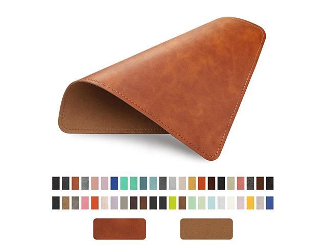 Leather Mouse Pad with Stitched Edge MicroFiber Base with NonSlip Waterproof Mouse Pad for Computers Laptop Office Home1 Pack 8inch11inch Brown 20