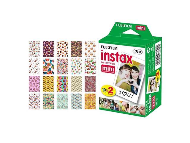instax Mini Instant Film 20 Exposures + 20 Sticker Frames for Fuji Instax Prints Cake Package
