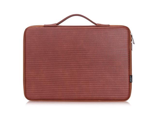 13515 Waterproof Leather Solid Hard Shape Laptop Sleeve Bag Case with Inner Tuck Net Fits All 13515 Inches laptops MacBook Pro NoteBook Surface