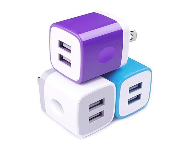 Wall Charger Dual Charger Adapter 3Pack 21A 2Port Cube Power Adapter Wall Charger Plug Charging Block Cube Compatible for iPhone 876 PlusX iPad