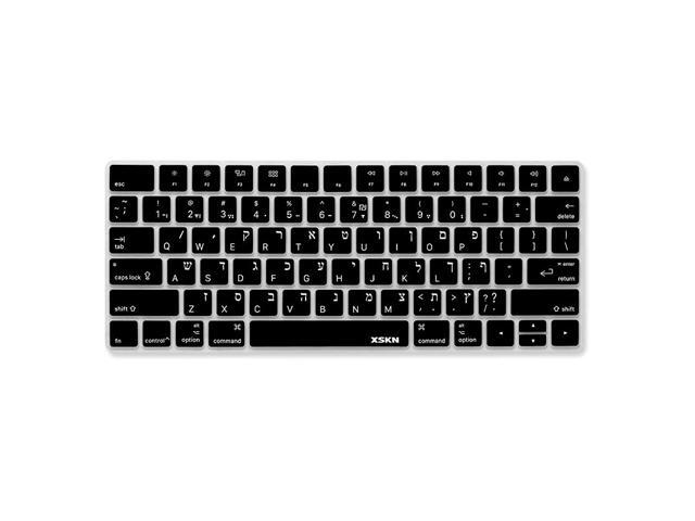 Hebrew Language Ultra Thin Silicone Keyboard Skin Cover for Magic Keyboard 2015 Version US Layout Black