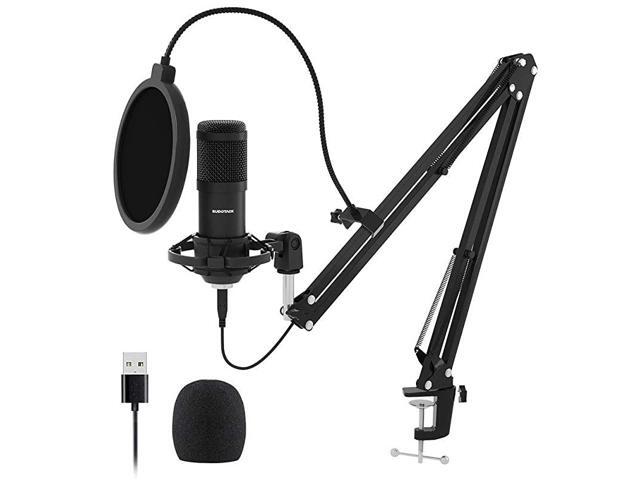 USB Streaming Podcast PC Microphone professional 192KHZ24Bit Studio Cardioid Condenser Mic Kit with sound card Boom Arm Shock Mount Pop Filter for