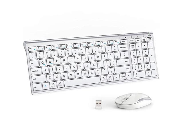 GK03 Wireless Keyboard and Mouse Combo 24G Portable Wireless Keyboard Mouse Rechargeable Battery Ergonomic Design Full Size Slim Thin Stable