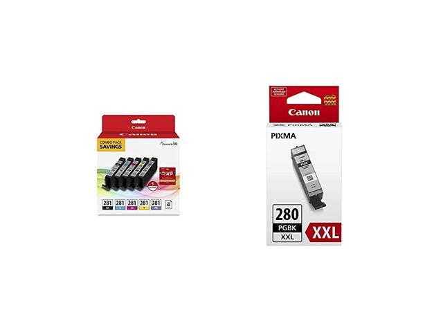 CLI281 BKCMYPB 20 Sheets 522x522 Square Combo Pack PGI280 XXL Pigment Black Ink Tank Compatible to TS8120 TS6120 TR7520 TR8520 TS9120 TS8120