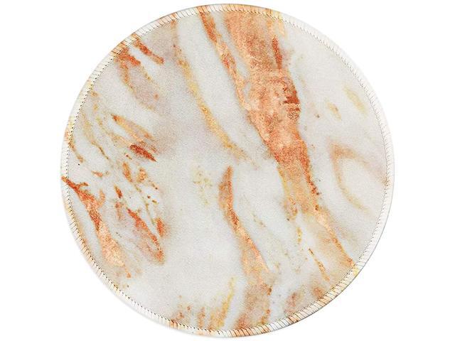 Mouse Pad Art Design Red Marble Round Mousepad Customized Gaming Mouse Mat for Laptop Computer PC Durable Stitched Edges NonSlip Rubber Base