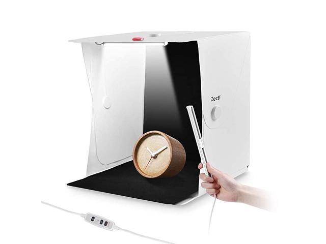 16nch40cm Photo Studio Light Box with 2 Dimmable LED Strip Lights and 4 Backdrops Portable Table Top Lighting Shooting Tent Kit Photography Light Tent