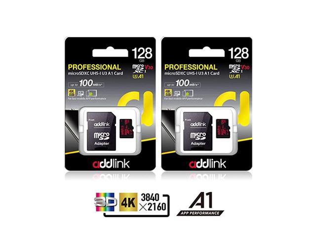 128GB 2 Pack Micro SD Card SDXC U3 V30 A1 Memory Card with Adapter with Read 100MBs high Speed