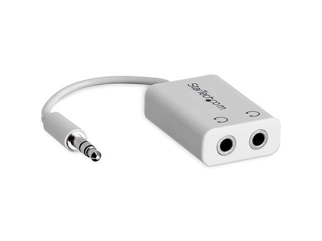 com White Slim Mini Jack Headphone Splitter Cable Adapter 35mm Audio Mini Stereo Y Splitter 35mm Male to 2x 35mm Female MUY1MFFADPWWhite Slim