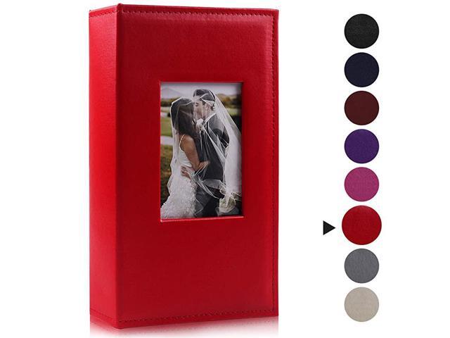 Photo Album 4x6 Black Pages 3 Per Page Holds 300 Pockets Photo Picture Album Leather Cover 4x6 Photo Sleeves Baby Family Small Photo Albums Slot