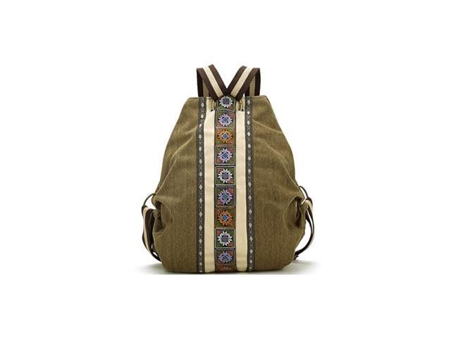 Canvas Backpack Daypack Casual Shoulder Bag Vintage Heavyduty Antitheft Travel Backpack