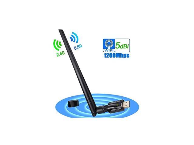 USB WiFi Adapter for PC1200Mbps USB Wireless Network AdapterDual Band 24G5G Mini WiFi Card Dongle for DesktopLaptop Supports WindowsMacLinux