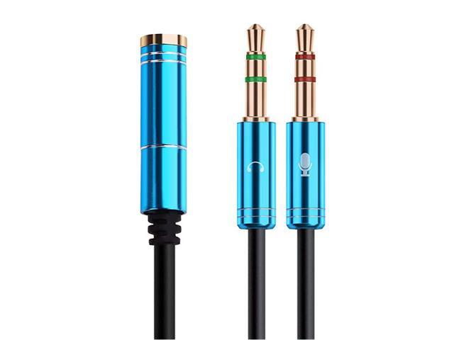 Headset Splitter Cable for PC 35mm Jack Headphones Adapter Convertors for PC 35mm Female with HeadphoneMicrophone Transform to 2 Dual 35mm Male for