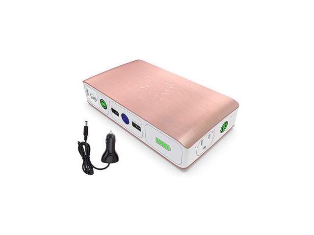 Bolt Wireless Laptop Power Bank 44400 mWh Portable Phone Laptop Charger Car Jump Starter with AC Outlet and Car Charger Rose Gold 114494