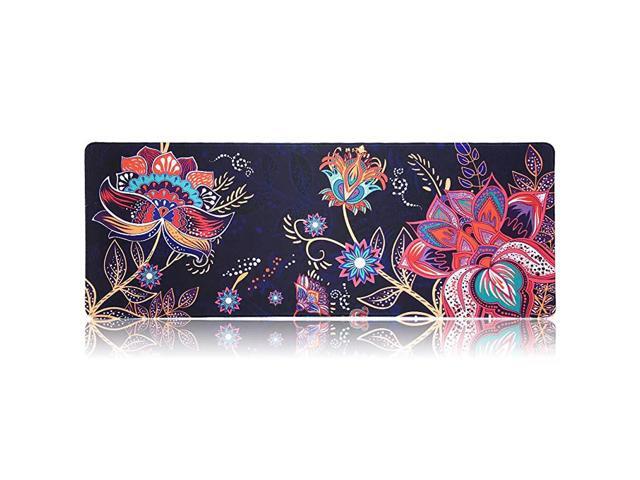 Extra Large Mouse Pad Floral Design Gaming Mouse pad Desk Mat 315 x 118x012 3mm Thick Stitched Edge NonSlip Rubber Base Mouse Keyboard Desk Mat for