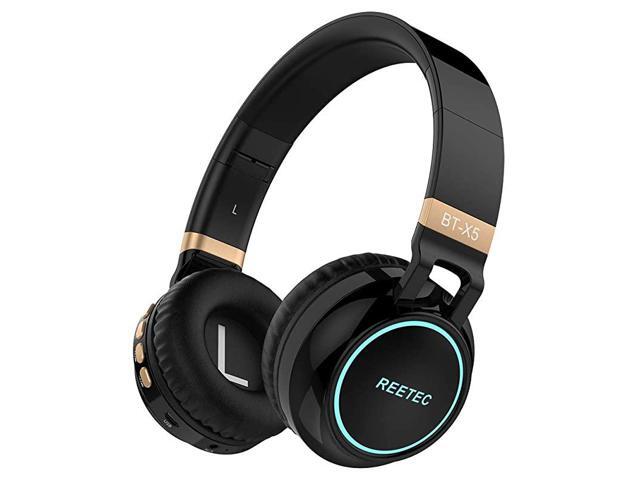 Bluetooth Headphones Over Ear Colorful Lights Headphones Wireless with Backup Cord Stereo Deep Bass Sound Earphones with CVC 60 Mic TF Card Slot