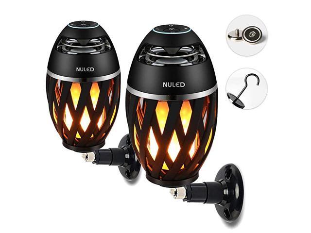 Audio Tiki Torch Wall Mount KitMagnetic BaseHook Incl IP65 Waterproof NULED Flame Bluetooth Speaker w Warm Yellow LED Flickers Atmosphere